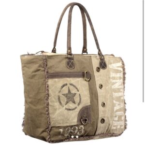 Canvas and leather vintage bag